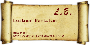 Leitner Bertalan névjegykártya